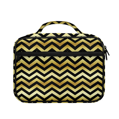 Gold And Black Chevron Pattern Print Briefcase Bible Bag