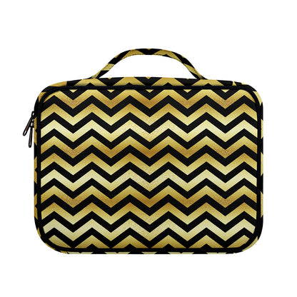 Gold And Black Chevron Pattern Print Briefcase Bible Bag