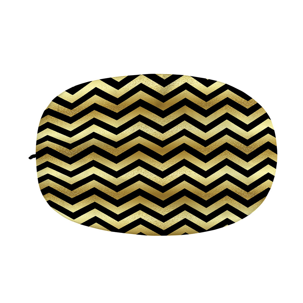 Gold And Black Chevron Pattern Print Car Side Mirror Covers
