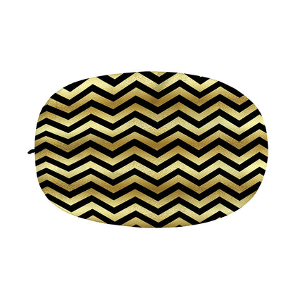 Gold And Black Chevron Pattern Print Car Side Mirror Covers
