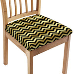 Gold And Black Chevron Pattern Print Chair Cushion Cover