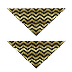 Gold And Black Chevron Pattern Print Dog Bandana