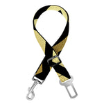 Gold And Black Chevron Pattern Print Dog Seat Belt