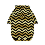 Gold And Black Chevron Pattern Print Dog Zip Up Hoodie