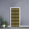 Gold And Black Chevron Pattern Print Door Sticker