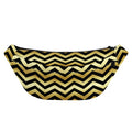 Gold And Black Chevron Pattern Print Fanny Pack