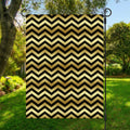 Gold And Black Chevron Pattern Print Garden Flag
