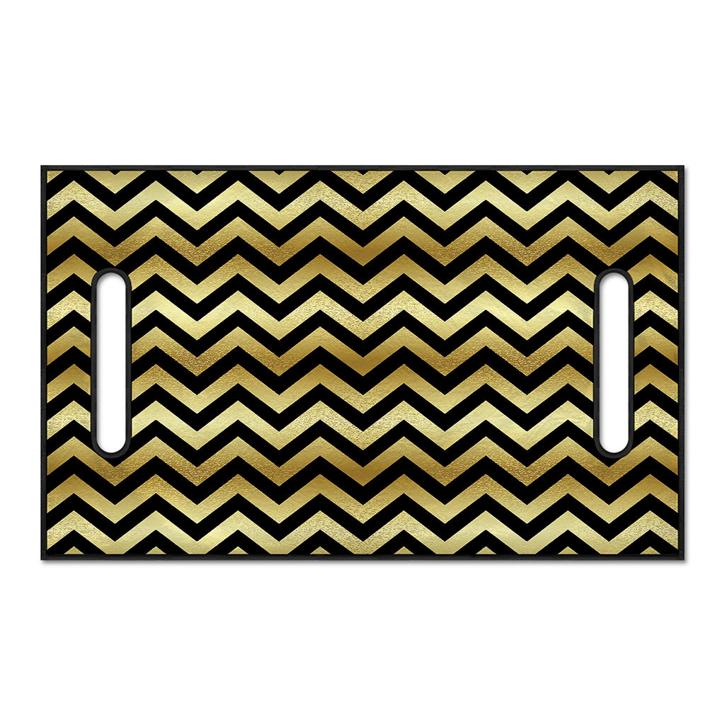 Gold And Black Chevron Pattern Print Golf Cart Seat Cover
