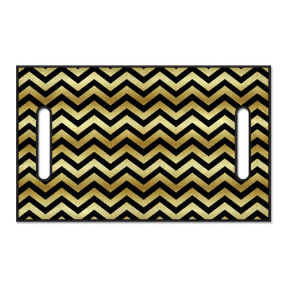 Gold And Black Chevron Pattern Print Golf Cart Seat Cover