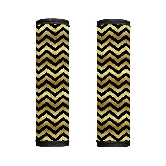 Gold And Black Chevron Pattern Print Handle Covers