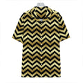 Gold And Black Chevron Pattern Print Hawaiian Shirt