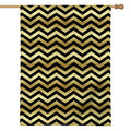 Gold And Black Chevron Pattern Print House Flag