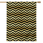 Gold And Black Chevron Pattern Print House Flag