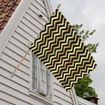 Gold And Black Chevron Pattern Print House Flag