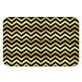 Gold And Black Chevron Pattern Print Indoor Door Mat