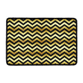 Gold And Black Chevron Pattern Print Kitchen Mat