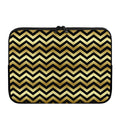 Gold And Black Chevron Pattern Print Laptop Sleeve