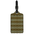 Gold And Black Chevron Pattern Print Luggage Tag