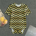 Gold And Black Chevron Pattern Print Men's Bodysuit