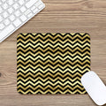Gold And Black Chevron Pattern Print Mouse Pad