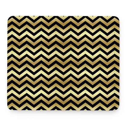 Gold And Black Chevron Pattern Print Mouse Pad