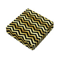 Gold And Black Chevron Pattern Print Outdoor Seat Cushion Cover