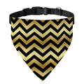 Gold And Black Chevron Pattern Print Over The Collar Dog Bandana