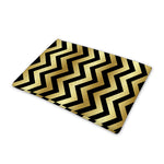 Gold And Black Chevron Pattern Print Pet Cooling Mat Cover