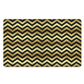 Gold And Black Chevron Pattern Print Polyester Doormat
