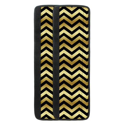 Gold And Black Chevron Pattern Print Refrigerator Handle Covers