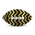 Gold And Black Chevron Pattern Print Rugby Ball