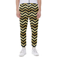 Gold And Black Chevron Pattern Print Joggers