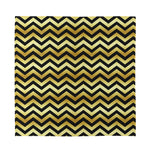 Gold And Black Chevron Pattern Print Silk Bandana