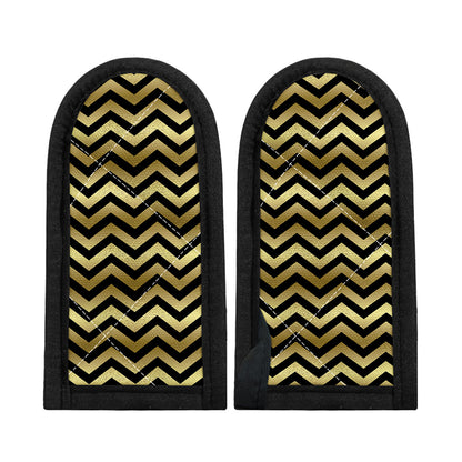 Gold And Black Chevron Pattern Print Skillet Handle Cover