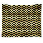 Gold And Black Chevron Pattern Print Tapestry