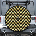 Gold And Black Chevron Pattern Print Tire Cover With Camera Hole