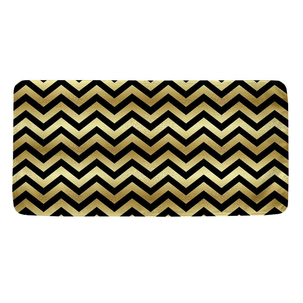 Gold And Black Chevron Pattern Print Towel