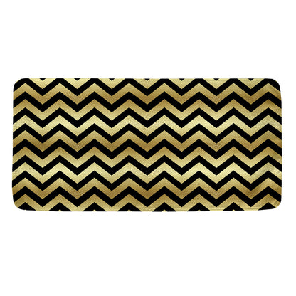 Gold And Black Chevron Pattern Print Towel