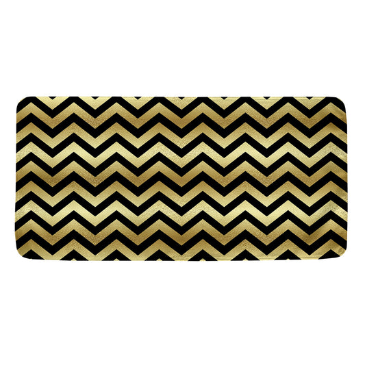 Gold And Black Chevron Pattern Print Towel