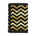 Gold And Black Chevron Pattern Print Trifold Wallet