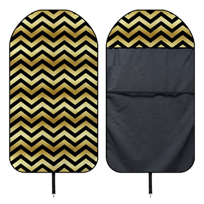 Gold And Black Chevron Pattern Print Waterproof Car Seat Cover