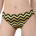 Gold And Black Chevron Pattern Print Women's Panties
