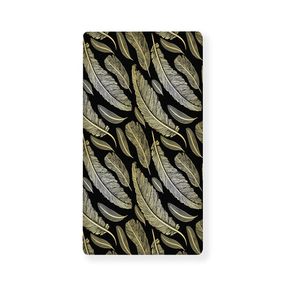 Gold And Black Feather Pattern Print Baby Crib Sheet