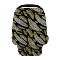 Gold And Black Feather Pattern Print Baby Seat Cover