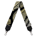 Gold And Black Feather Pattern Print Bag Strap