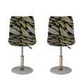 Gold And Black Feather Pattern Print Bar Stool Covers