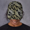 Gold And Black Feather Pattern Print Baseball Cap