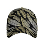 Gold And Black Feather Pattern Print Baseball Cap