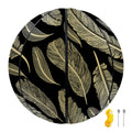 Gold And Black Feather Pattern Print Basketball