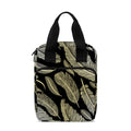 Gold And Black Feather Pattern Print Bible Tote Bag